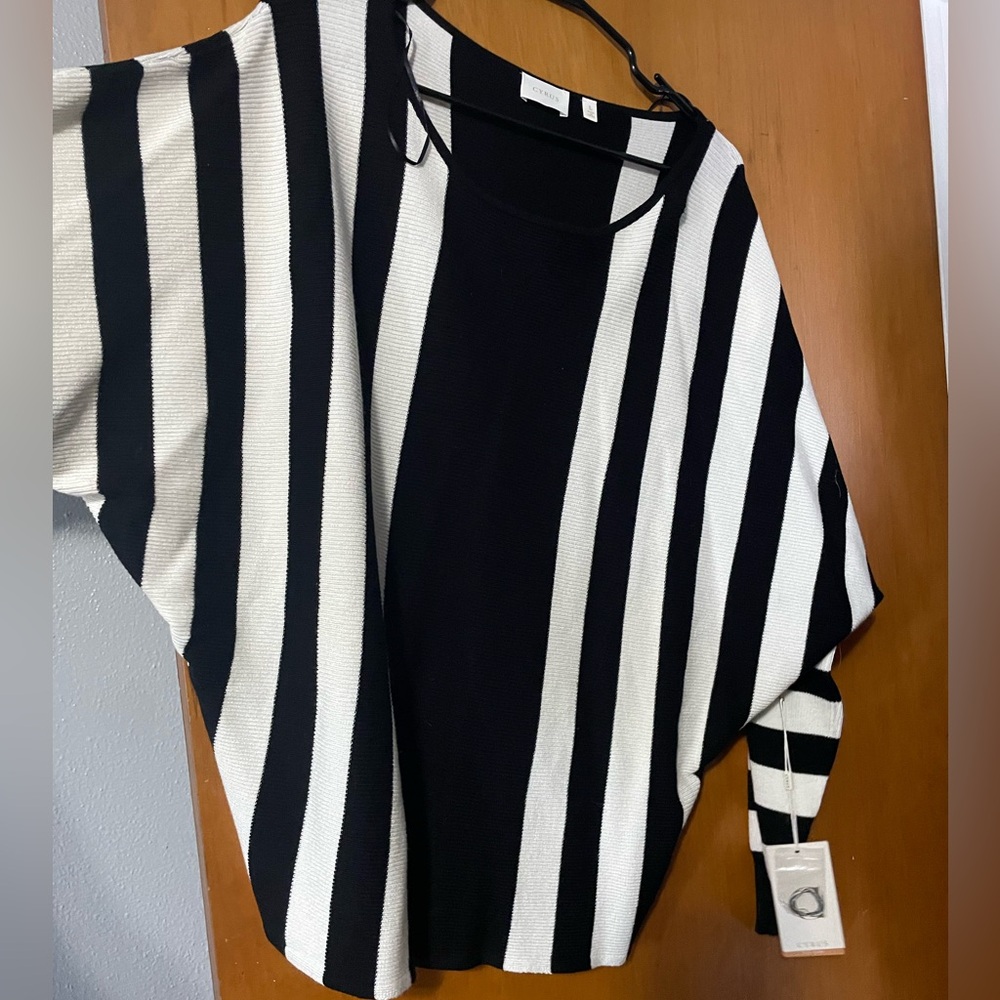Cyrus Black and White Striped Sweatshirt